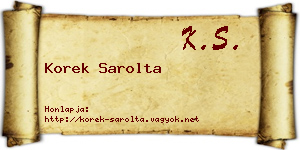 Korek Sarolta névjegykártya